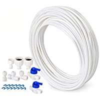 Tspkey Kit de conector de tubo de suministro de agua de 10 m para refrigerador doble de estilo europeo (tubo de 0-63 cm)